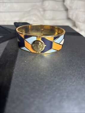 Spartina 449 Daufuskie Island Blue Gold Tone Cuff Bracelet